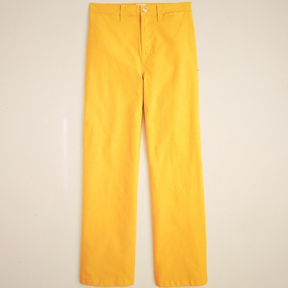 J. CREW slim wide leg yellow pants